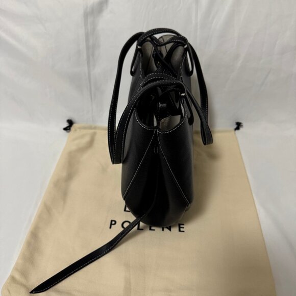 polene Cyme Mini Edition Textured Black with Ecru Stitching - Picture 7 of 9